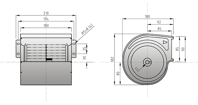 ابعاد بلوور فن کویل و داکت اسپلیت مدل F1315 شرکت گشتاور